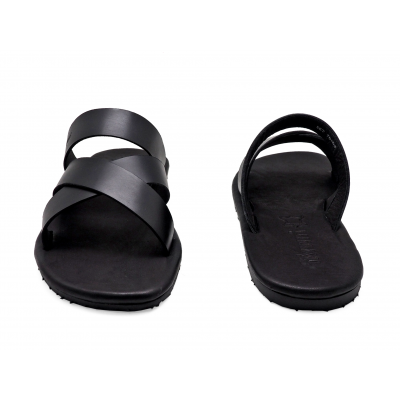 Men Sandals SKT-75 Black Leather (Oiled)